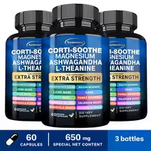 Corti-Soothe Cortisol Supplement with Magnesium, Ashwagandha, L-Theanine - Manage Stress, Maintain Calm & Support Adrenal Health