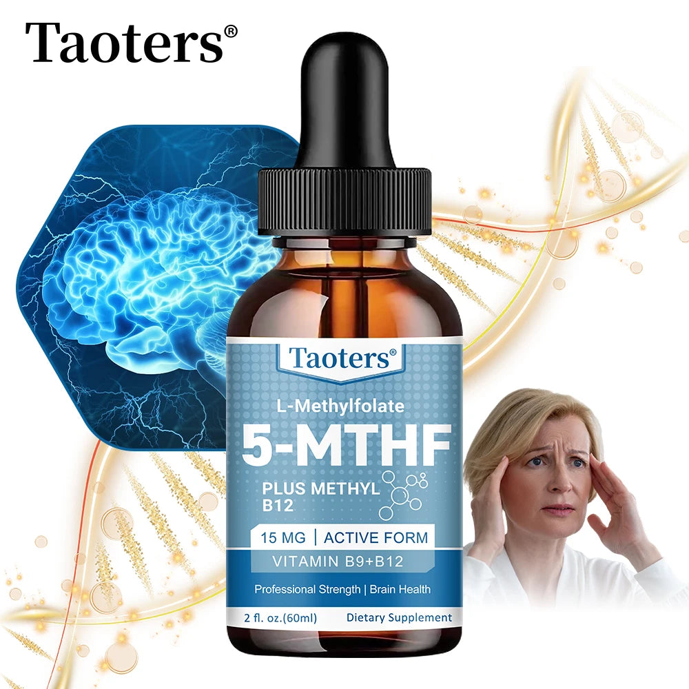L Methylfolate Plus Methyl B12 Cofactor Liquid Drops - Metabolically Active 5-MTHF Form